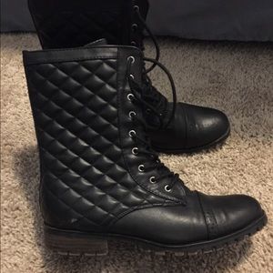 Black combat boots